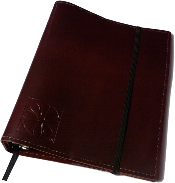 Deep Cranberry Leather 7-Ring Binder
